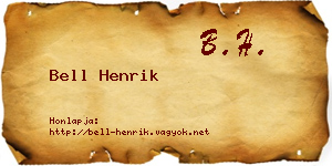 Bell Henrik névjegykártya